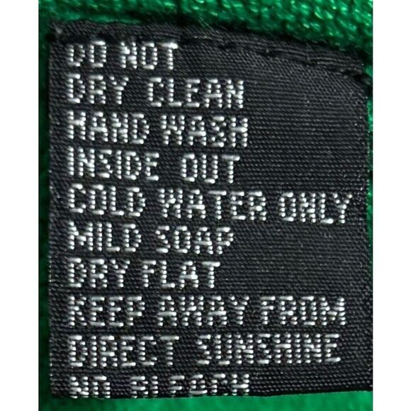 Vintage Berek Christmas Sweater Size Large Green Santa Cowboy Cactus Beaded - Picture 6 of 8